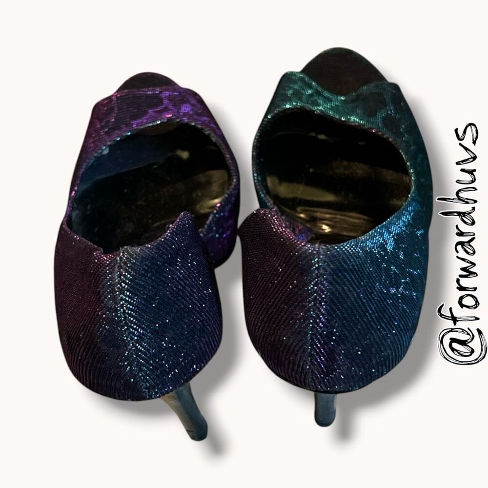 Chinese Laundry Iridescent D’Orsay Peep Toe Heels 6.5 - Picture 3 of 9